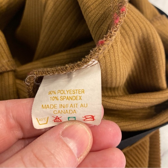 Vintage Biatta ribbed leggings stirrup heel brown stretchy made in Canada - Picture 8 of 8